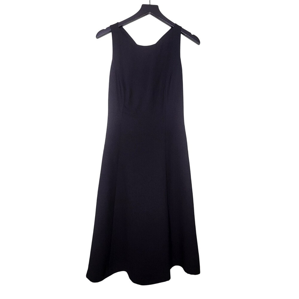 Talbots Petites Black Cocktail Dress Sleeveless A-Line Knotted Racerback Size 6P